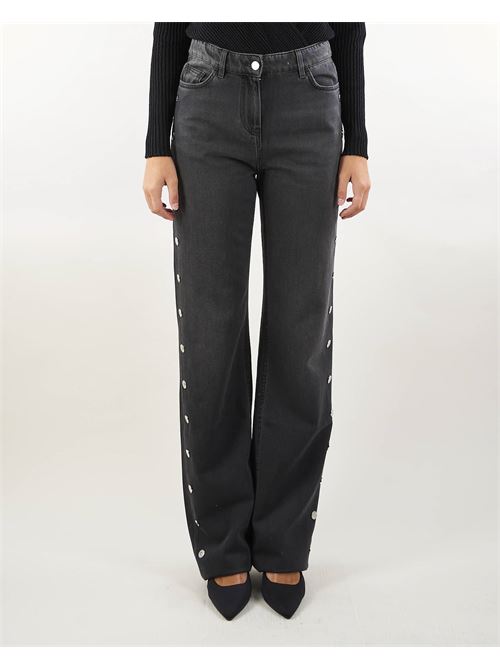 Straight cotton jeans with buttons on the sides Elisabetta Franchi ELISABETTA FRANCHI | Jeans | PJ28N46E2102